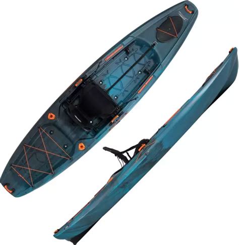 Adjustable foot brace, comfortable seating system. . Lifetime teton pro 116 fishing kayak